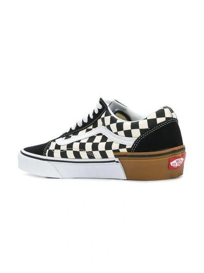 Shop Vans Gum Block Old School Check Sneakers In Black