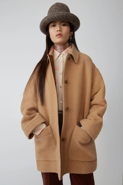 Shop Acne Studios Single-breasted Coat Camel Brown