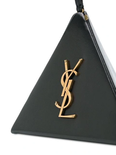 Shop Saint Laurent Monogram Triangle Bag In Black