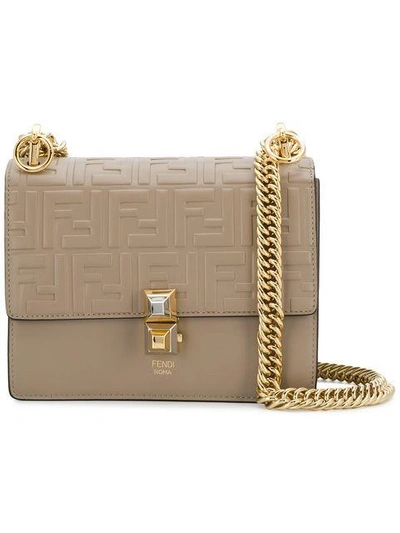 Shop Fendi Monogram Mini Bag - Nude & Neutrals