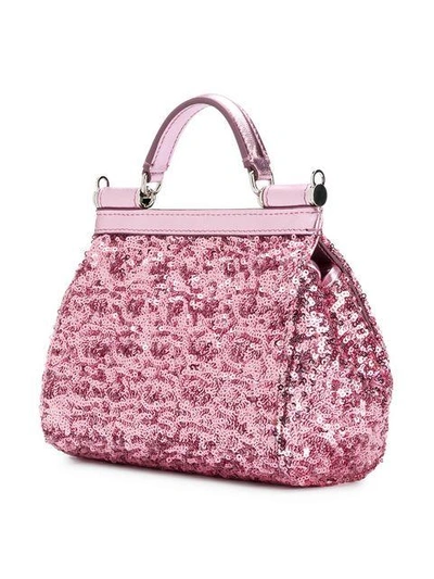 Shop Dolce & Gabbana Mini Sicily Tote Bag - Pink