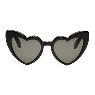 Shop Saint Laurent Black Sl 181 Lou Lou Sunglasses In 001 Black