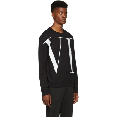 Shop Valentino Black Logo Sweatshirt In 0no Black