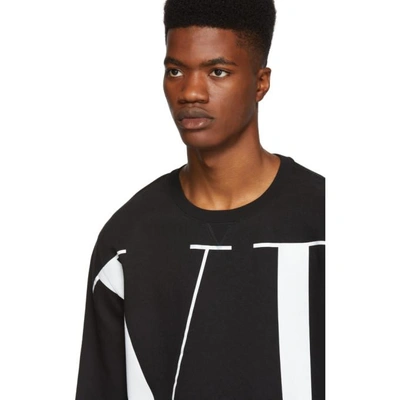 Shop Valentino Black Logo Sweatshirt In 0no Black