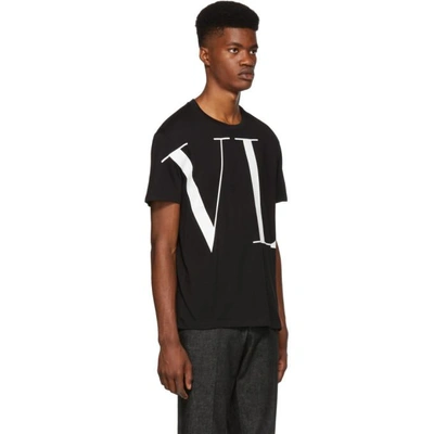 Shop Valentino Black Vltn Logo T-shirt In 0no Black