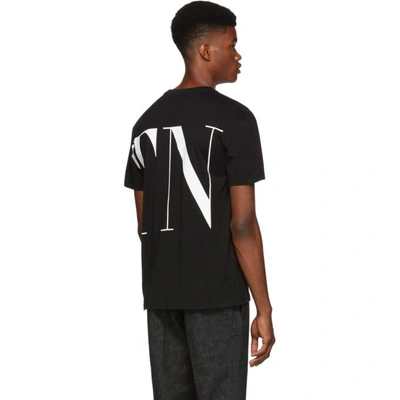 Shop Valentino Black Vltn Logo T-shirt In 0no Black