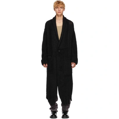 Shop Isabel Benenato Black Alpaca Coat In 01 Black