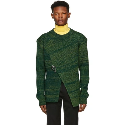 Shop Namacheko Green Three Ply Asymmetric Sweater