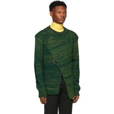 Shop Namacheko Green Three Ply Asymmetric Sweater