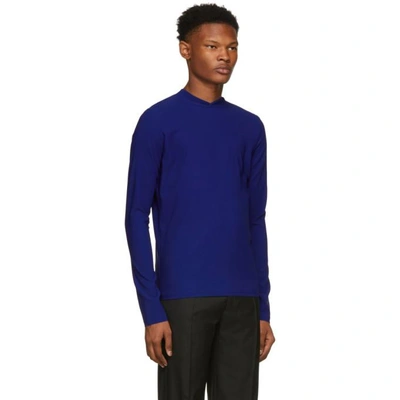 Shop Namacheko Blue Double Faced Mock Neck Sweater
