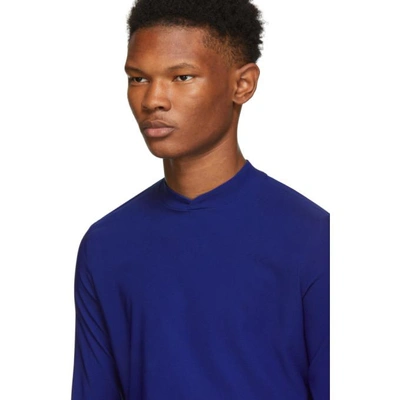 Shop Namacheko Blue Double Faced Mock Neck Sweater
