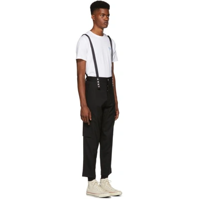 Shop Enfants Riches Deprimes Black Cargo Suspenders Trousers In Charcoal