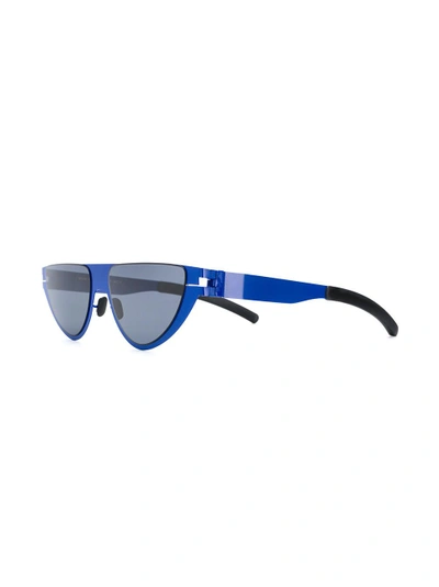 Shop Mykita X Martine Rose Kitt Blue Cat Eye Sunglasses