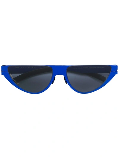 Shop Mykita X Martine Rose Kitt Blue Cat Eye Sunglasses