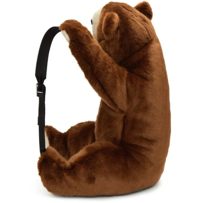 Shop Dolce & Gabbana Dolce And Gabbana Brown Eco Fur Teddy Bear Backpack In 86198 Brwn