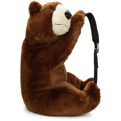 Shop Dolce & Gabbana Dolce And Gabbana Brown Eco Fur Teddy Bear Backpack In 86198 Brwn