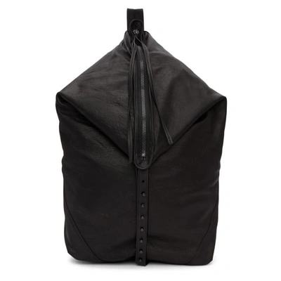Shop Isabel Benenato Black Leather Messenger Bag In 01 Black