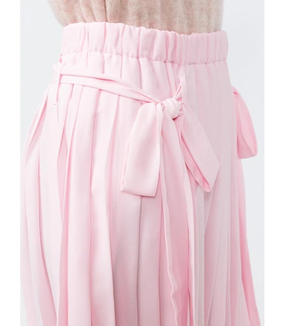 Shop Simone Rocha Pleated Skirt With Bows In Pink