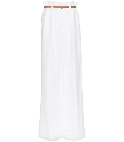 Shop Chloé Paper Bag-waist Belted Trousers In White