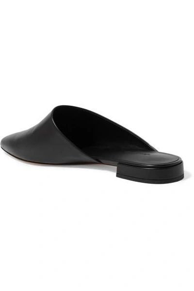 Shop Vince Danna Matte-leather Slippers In Black