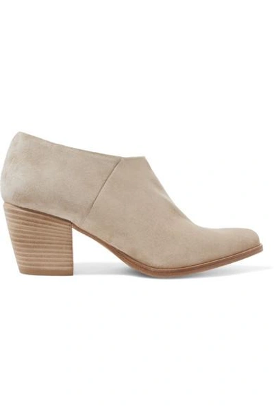 Shop Vince Hamilton Suede Ankle Boots In Beige