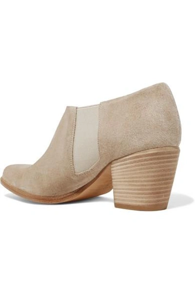 Shop Vince Hamilton Suede Ankle Boots In Beige