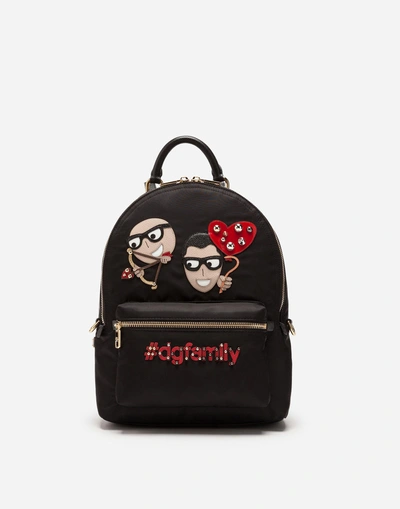 Shop Dolce & Gabbana Vulcano Backpack With Designers' Patches In Black