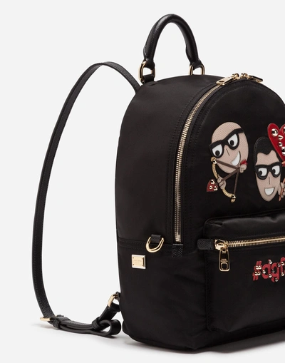 Shop Dolce & Gabbana Vulcano Backpack With Designers' Patches In Black