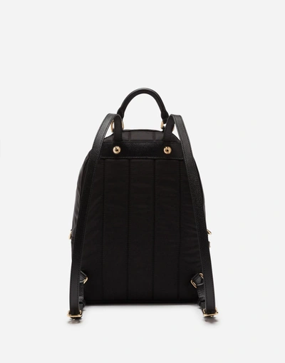 Shop Dolce & Gabbana Vulcano Backpack With Designers' Patches In Black