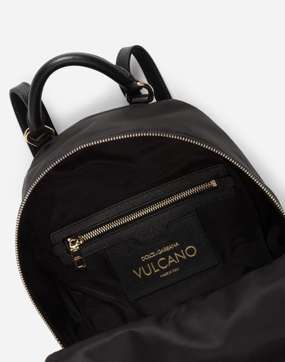 Shop Dolce & Gabbana Vulcano Backpack With Designers' Patches In Black