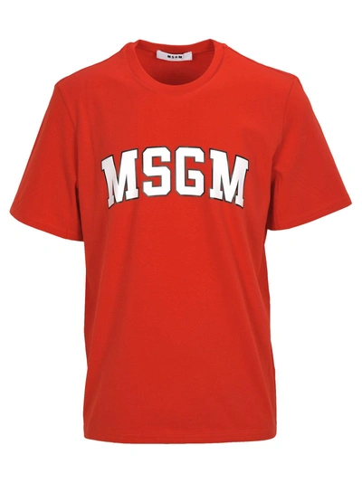 Shop Msgm Tshirt College In Red