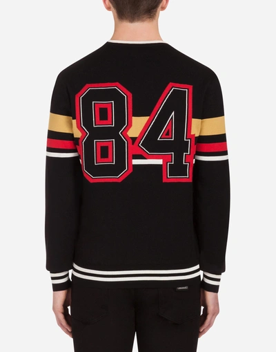 Shop Dolce & Gabbana Crew Neck Knit In Wool And Silk In Multicolor