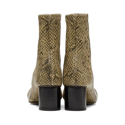 Shop Isabel Marant Tan And Black Snakeskin Stretch Boots In 23nl Natura