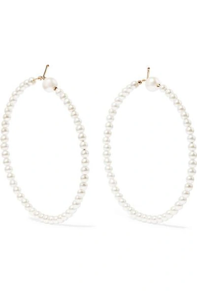 Shop Mizuki 14-karat Gold Pearl Earrings