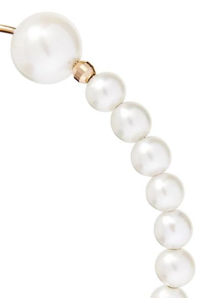 Shop Mizuki 14-karat Gold Pearl Hoop Earrings