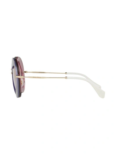 Shop Miu Miu Eyewear Round Heart Sunglasses - Pink & Purple