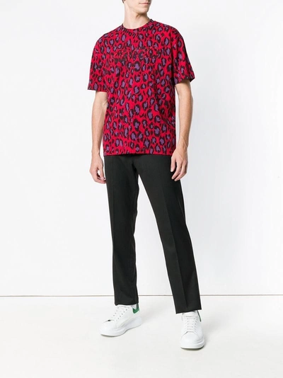 Shop Kenzo Logo Leopard Print T-shirt - Red