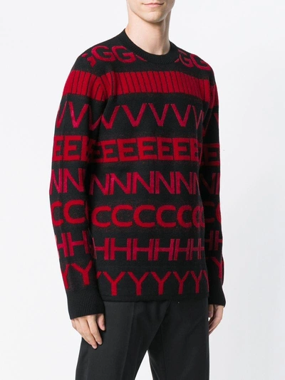 Shop Givenchy Knitted Letters Sweater