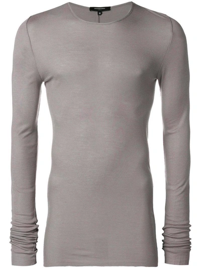 Shop Unconditional Fine Rib Extra Long Sweater In Grey