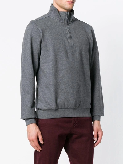 Shop Paul & Shark Zipped Neck Sweatshirt - Grey