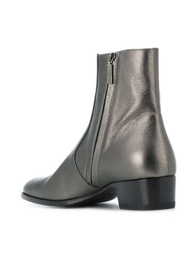 Shop Saint Laurent Wyatt Boots - Grey