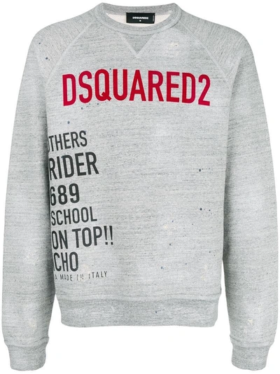 Shop Dsquared2 Logo Printed Sweatshirt - Grey