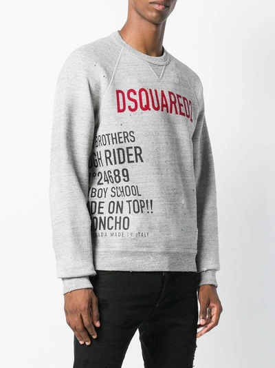 Shop Dsquared2 Logo Printed Sweatshirt - Grey