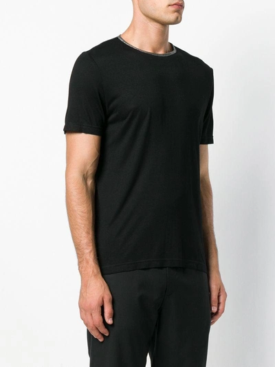 Shop Unconditional Contrast Neck T-shirt - Black