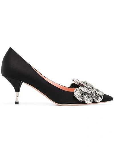 Shop Rochas Bead Embroidered Pumps - Black