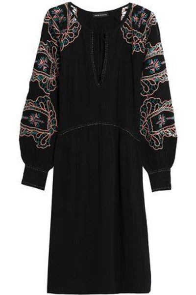 Shop Antik Batik Woman Embroidered Cotton Dress Black