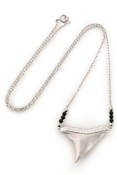 Shop Aurelie Bidermann Woman 18-karat White Gold And Onyx Necklace Silver