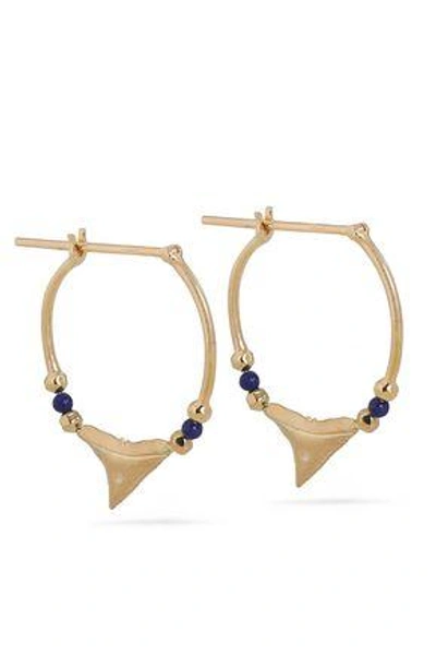 Shop Aurelie Bidermann Woman 18-karat Gold Lapis Hoop Earrings Gold