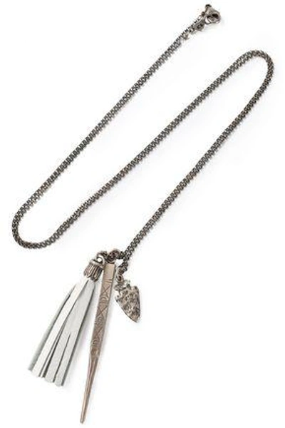 Shop Chan Luu Woman Silver-tone And Leather Necklace Silver