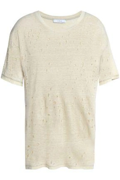 Iro Distressed Linen T-shirt In Ivory